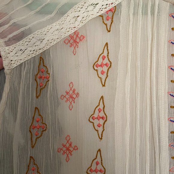 Free People | All Your Feelings | Sheer Blouse | Embroidered | XS - Picture 8 of 10